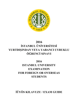 İÜYÖS Kılavuzu - İstanbul Üniversitesi