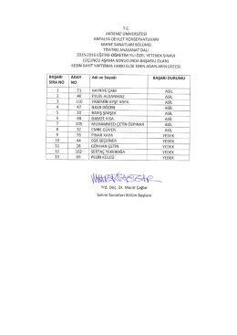 Tc. AKDENİZ ÜNİVERSİTESİ ANTALYA DEVLET
