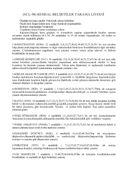 Ölçtüğü davranış-nitelik: Psikolojik sıkıntı belirtileri Ölçek türü: Kağıt