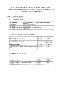 Fon Kurulu Faaliyet Raporları
