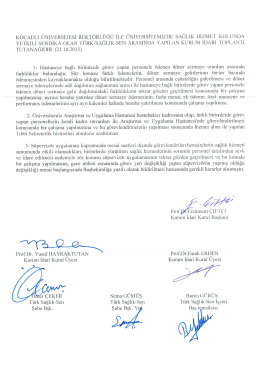 21.10.2015 - Kocaeli Üniversitesi Personel Daire Başkanlığı
