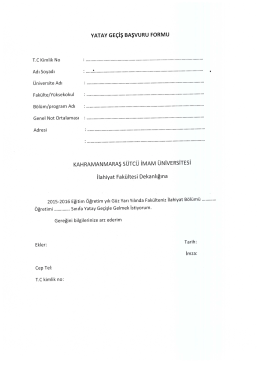 YATAY GEÇİŞ BAŞVURU FORMU