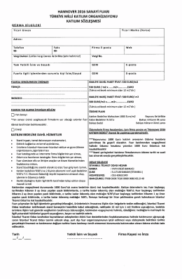 HANNOVER 2016 SANAYİ FUARI T&Uuml;RKİYE MiLLi KATILIM