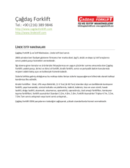 Linde Forklift İstif - Çağdaş Forklift İş ve İstif Makinaları, Linde Forklift