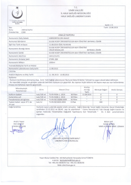 havuz tahlil raporu 11.08.2015