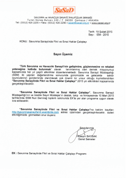 Tarih: 19 Şubat 2015 Sayı : 054