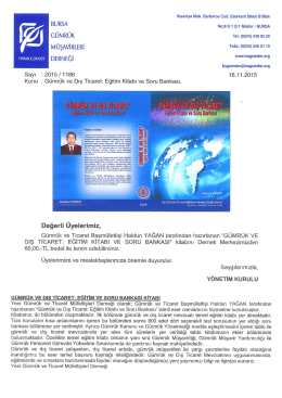 &Uuml;yelere - Bursa G&uuml;mr&uuml;k M&uuml;şavirleri Derneği