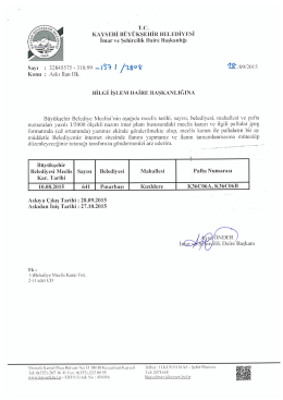T.C. KAYSERİ BÜYÜKŞEHİR BELEDİYESİ