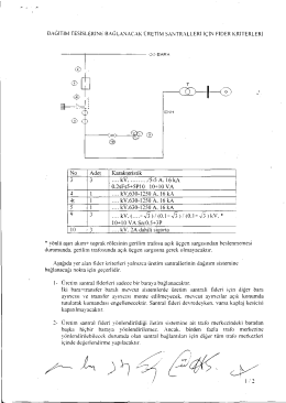dağıtım tesislerine bağlanacak &uuml;retim santralleri i&ccedil;in fider kriterleri
