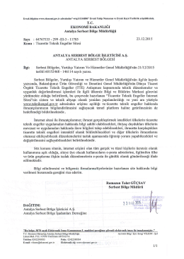 tc ekonomi bakanlığı - Antalya Serbest B&ouml;lge İşleticisi