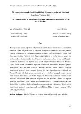 Anadolu Journal of Educational Sciences International