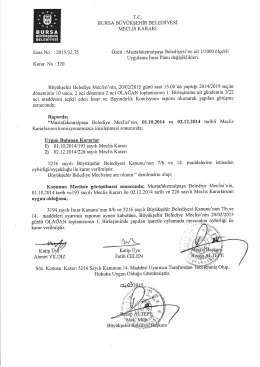 meclis kararları - Mustafakemalpaşa Belediyesi