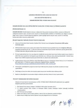 T.c. &ccedil;ukunovA &Uuml;NİVERSİTESİ G&Uuml;ZEL sANATLAR FAK&Uuml;LTESİ 2015