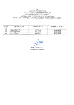 Tc. AKDENİZ ÜNİVERSİTESİ ANTALYA DEVLET