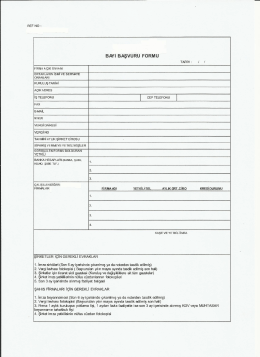 BAYİ BAŞVURU FORM U