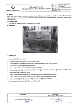 KG.03.03.TL.IN.327 Mikro Karot Kesme Cihazı Kullanma Talimatı