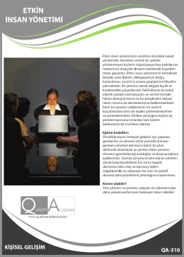 ETKİN iNsAN YÖNETİMİ - Quality Academia Eğitim & Danışmanlık