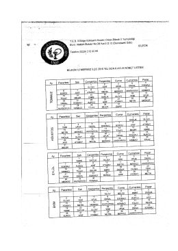 2015 yılı son 6 aylık n&ouml;bet listesi hazırlanmış olup