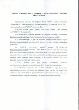 G&Ouml;REVDE Y&Uuml;KSELME ve UNVAN DEĞİŞİKLİĞİ MERKEZİ YAZILI