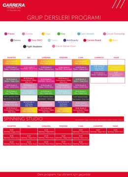GRUP DERSLERİ PROGRAM) - Carrera Fitness & SPA A&ccedil;ıldı!