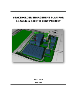 STAKEHOLDER ENGAGEMENT PLAN FOR İç Anadolu 840