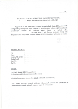 Deşarj İzin Belgesi (DİB) Başvuru Formu