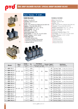 Özel Grup Solenoid Valfler