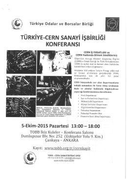 TÜRKiYE-cERN sANAYi işßiRLiĞi KONFERANSI