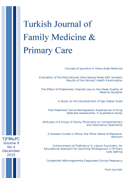 DECEMBER 2015, Volume 9, No 4 - Turkish Journal of Family
