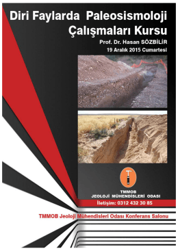 "Diri Faylarda Paleosismoloji &Ccedil;alışmaları" Kursu... Bilgi i&ccedil;in yazıya