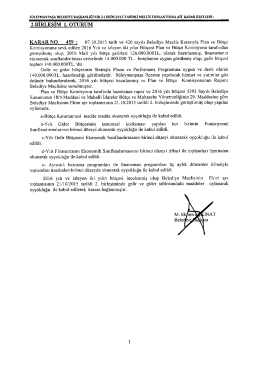 21 Ekim 2015 Tarihli Meclis Kararı