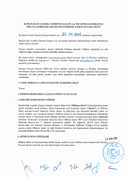1 Liman Bölünme Duyuru Metni - batıçim batı anadolu çimento