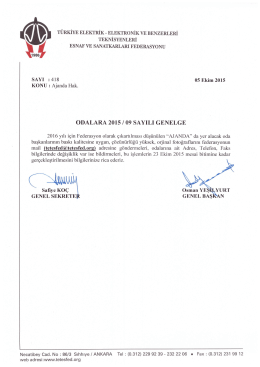Ajanda Hk. - Türkiye | Elektrik Elektronik Teknisyenleri Federasyonu