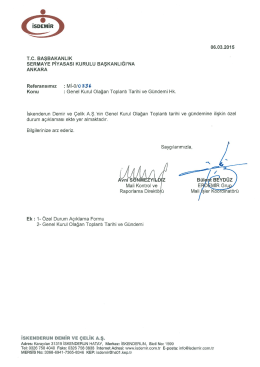 Olağan Genel Kurul Toplantı G&uuml;ndemi