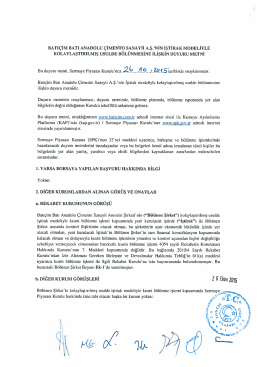 1 - Hazır Beton Bölünme İşlemi SPK Onaylı Duyuru Metni ve Ekleri