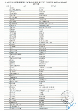 listesi s.no adı soyadı 1 emel mutlu 2 fatma zehra bacı