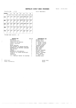 8-B HAFTALIK DERS PROGRAMI