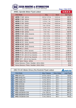 DELTA AC Motor Drive (Hız Kontrol) Fiyat Listesi AREL Spindle