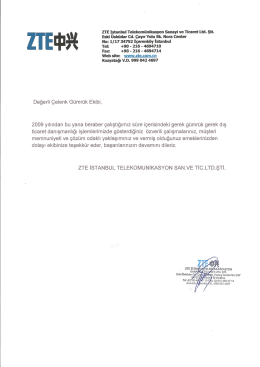 ZTE İSTANBUL TELEKOMUNİKASYON SAN. ve TİC.LTD.ŞTİ