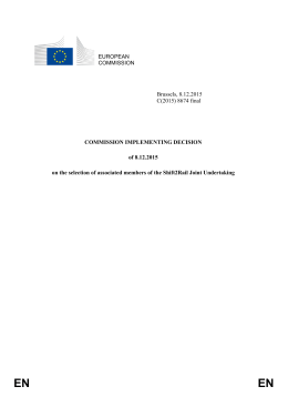 Commission Implementing Decision of 8.12.2015 on the selection of