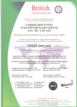 OHSAS 18001:2007 Belgesi