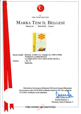 MARKA TESCİL BELGESİ