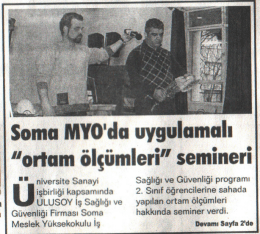 Soma MYO`da Uygulamalı İş Güvenliği