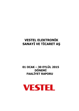 Eylül 2015 - Vestel Yatırımcı İlişkileri