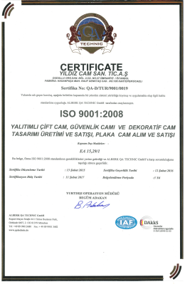 ISO 9001 - Yıldız Cam