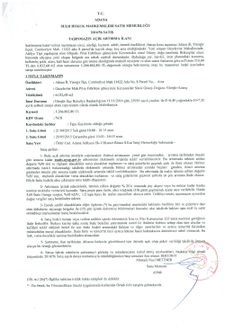 r.c. ADANA sULH HUKUK MAHKEMELERİ sATış MEMURLUĞU