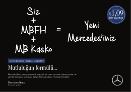Siz + MBFH + MB Kasko =Yeni Mercedes`iniz - Mercedes