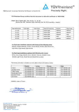 Tüv Reihland Priz Sertifika(Onayı)