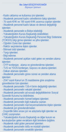 Nur Zuhal G&Uuml;Lİ&Ccedil;ER KOCAAĞA - Personel Daire Başkanlığı