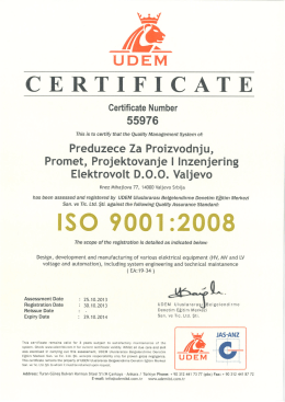 certıfıkat ıso 9001 2008